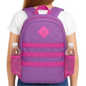 Backpack Lavender Orchid with Pink Trim Side Pockets New